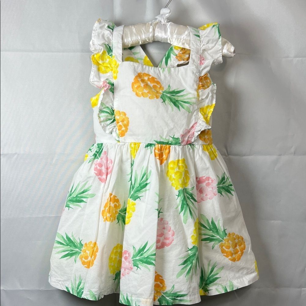 Janie and Jack white cotton Pineapple print dress size 2T - Picture 3 of 12